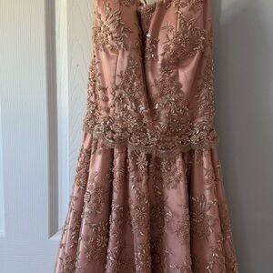 Charming Blush Embroidered Kids Dress